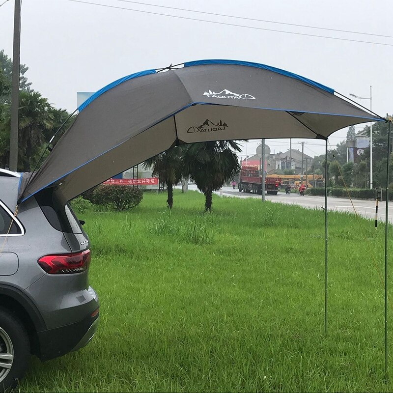 Cheap Goat Tents LAPUTA Portable Waterproof Car Rear Tent Outside Camping Shelter Outdoor Car Tent Trailer Tent Roof Top For Beach Grey   